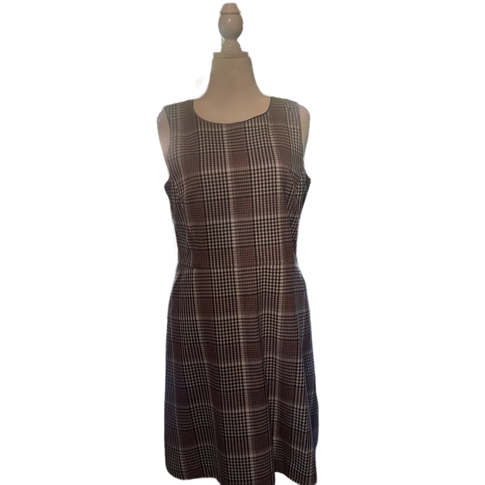 Ann Taylor Plaid Sleeveless Midi Dress